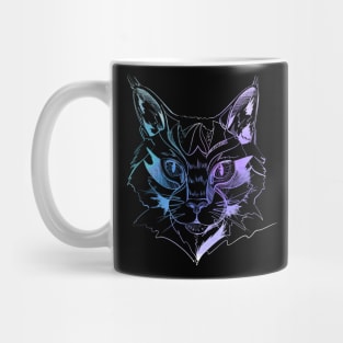 Wild Cat White on Black Mug